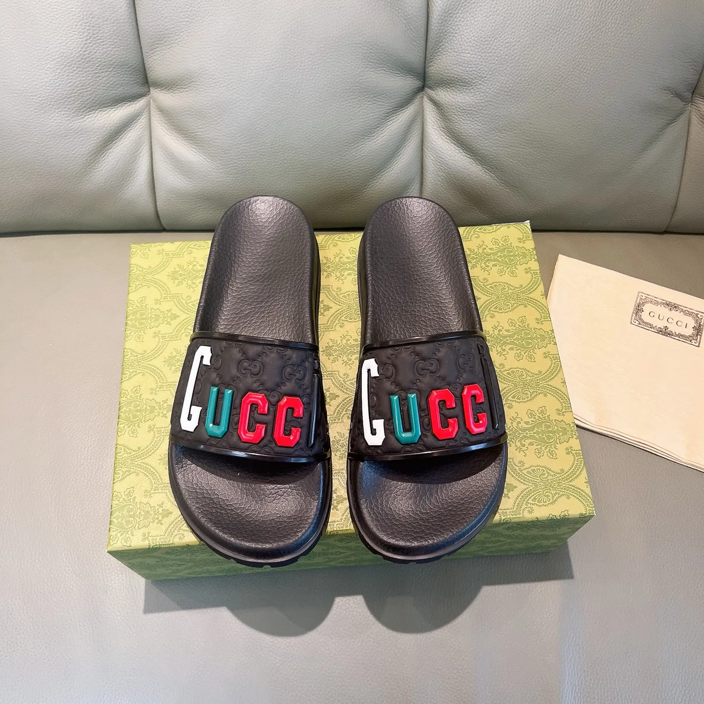Men's Men's Shoes 130🐮🐮Gucci Gucci Slippers Gucci 2024 latest beach sandals slippers Original molding double G LOGO Original molding consistent Outsole: Men's Men's Shoes u double-layer outsole Size: 35-46